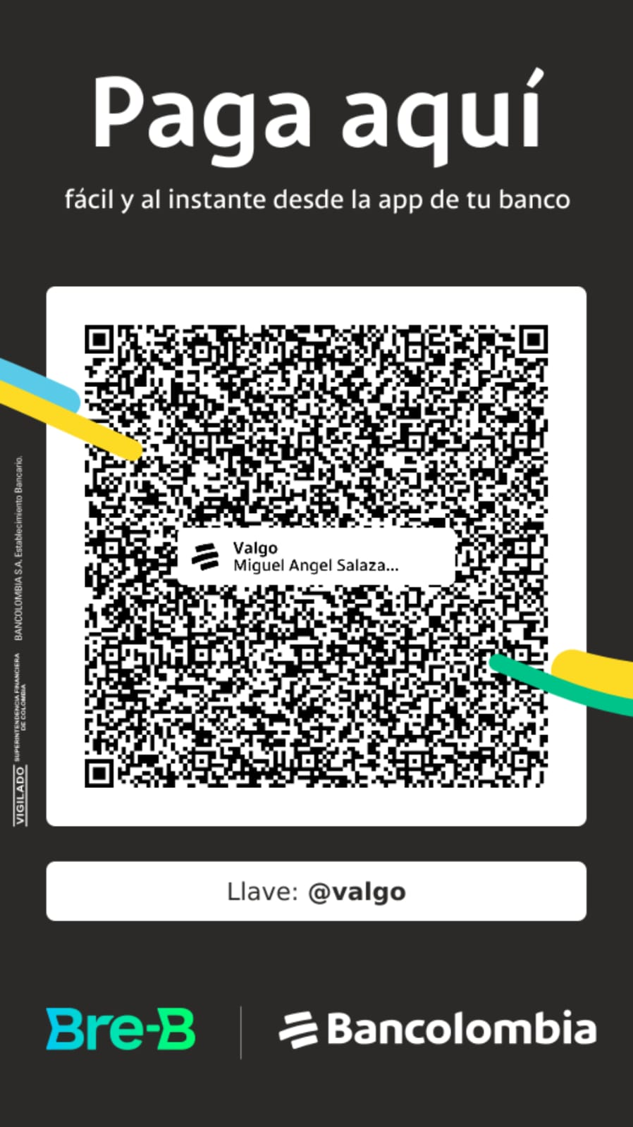 Código QR Bre-B de VALGO